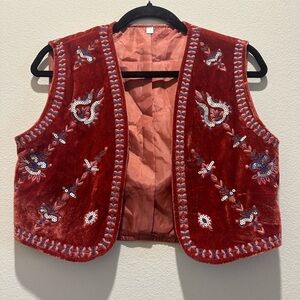 Appliqué embellished vest